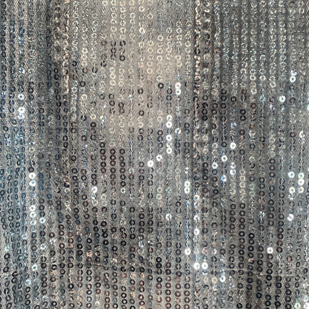 Blue Sequin Sleeveless Tank Top Medium NWOT - Picture 2 of 5